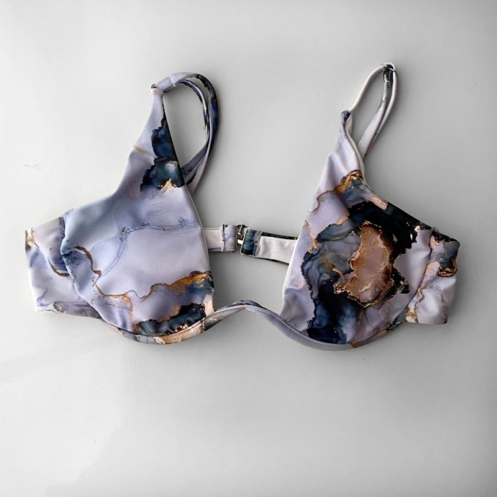 Marble Print Bikini Top